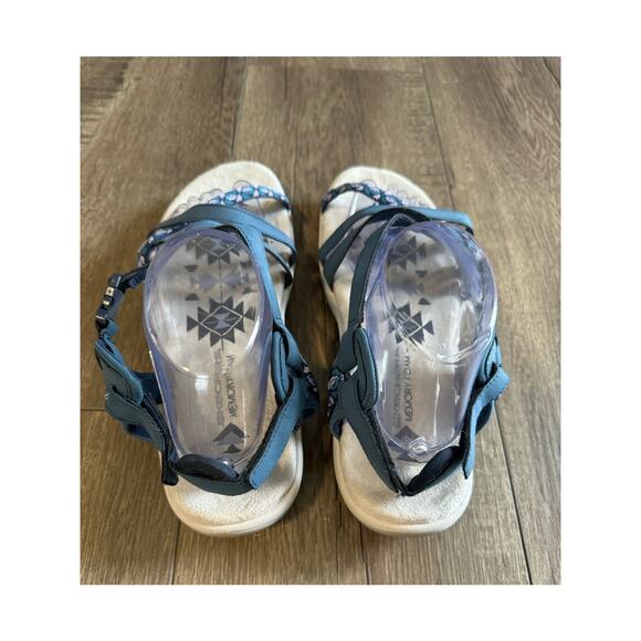 Skechers Regae Slim Navy‎ Blue Strappy Sandals Size 11 - Picture 4 of 8